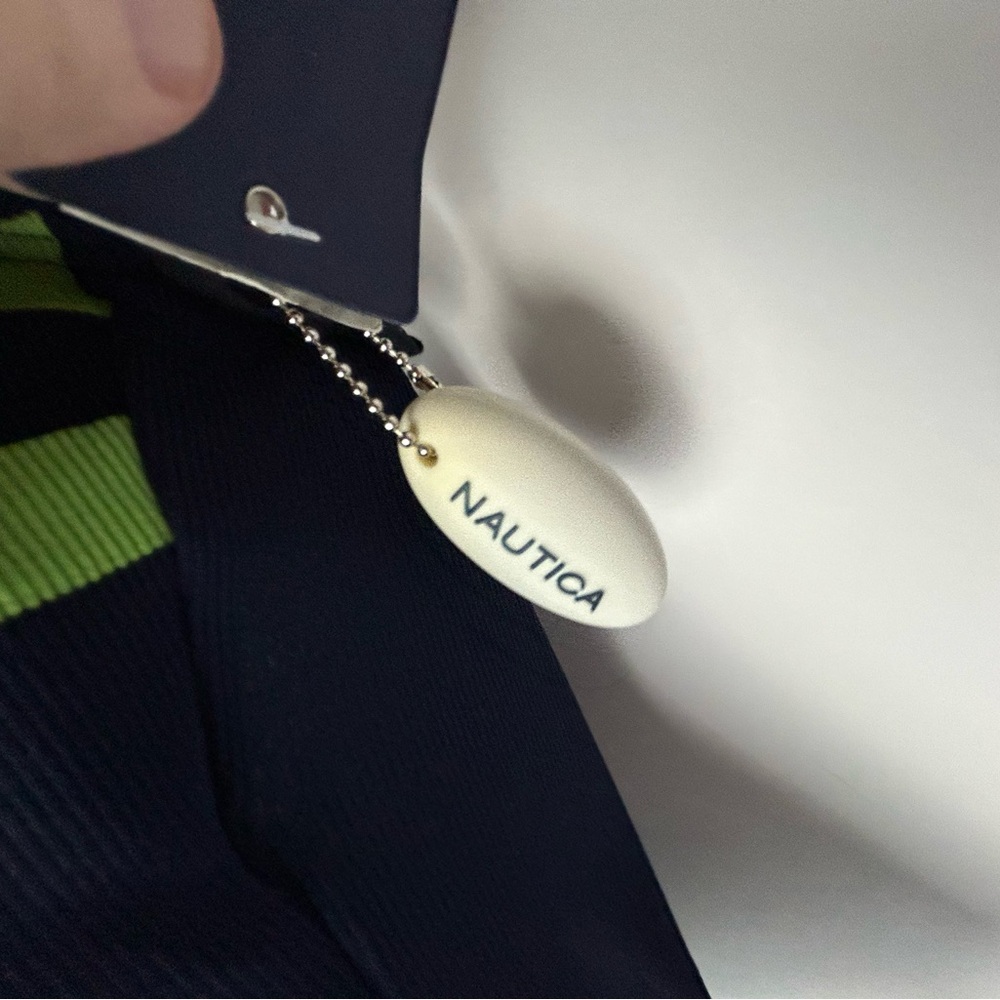 Nautica Black Tankini with Lime Green Stripes - Picture 15 of 16